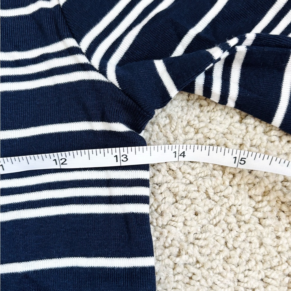gap navy blue and white striped ribbed boatneck long sleeve t-shirt - Picture 11 of 13